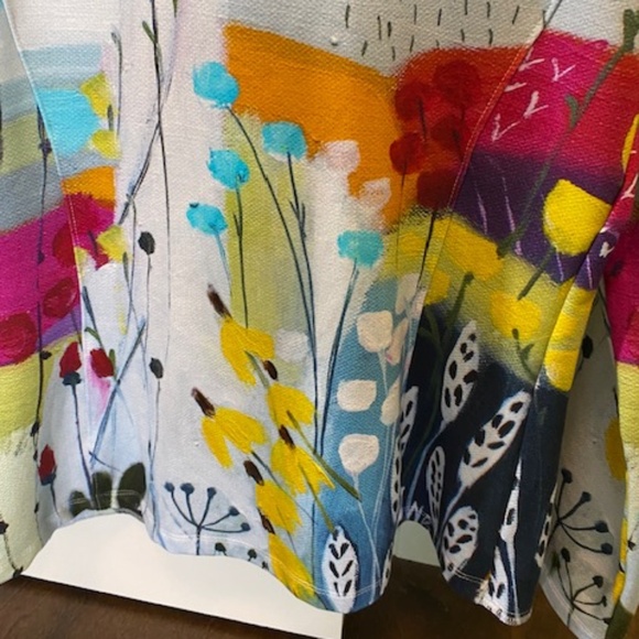 Simply Art by Dolcezza sz S mid-length blazer jacket multicolour flowers - Picture 14 of 16